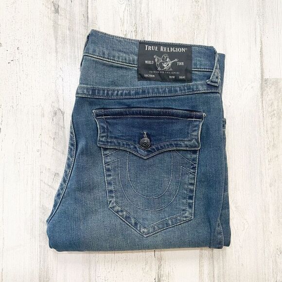 True Religion Ricky Straight Leg Jean Mens Size 33 - Picture 1 of 7